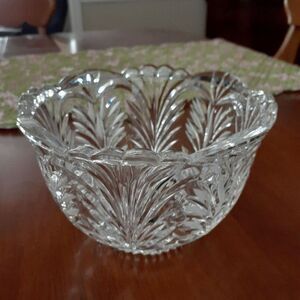 Vintage leaded glass bowl candy dish wedding gift birthday aniversary heavy